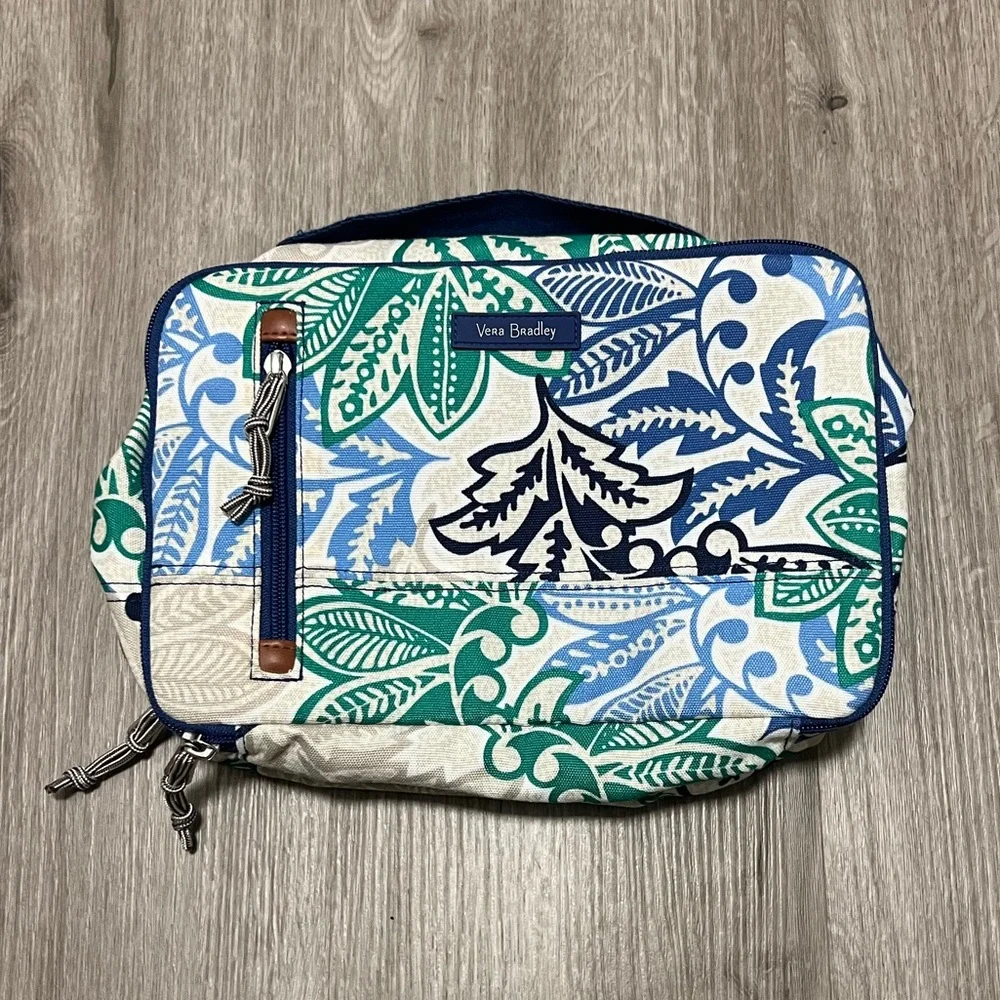 Vera Bradley Green‎ and Blue Leaf Pattern Cosmetic/Organizer Bag
